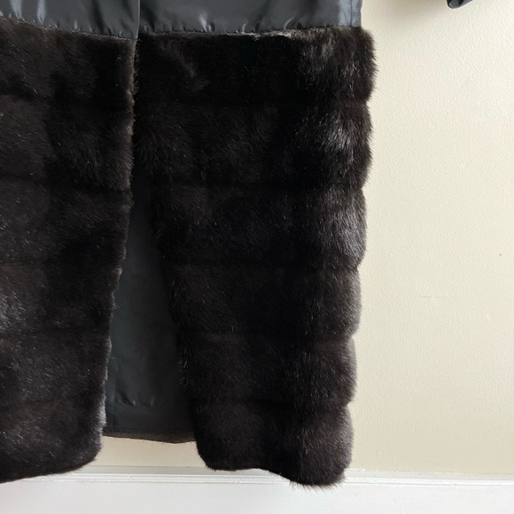 Juan Carlos Pinera 100% Silk & Faux-Fur Formal Evening Coat in Black, Small - Picture 6 of 10